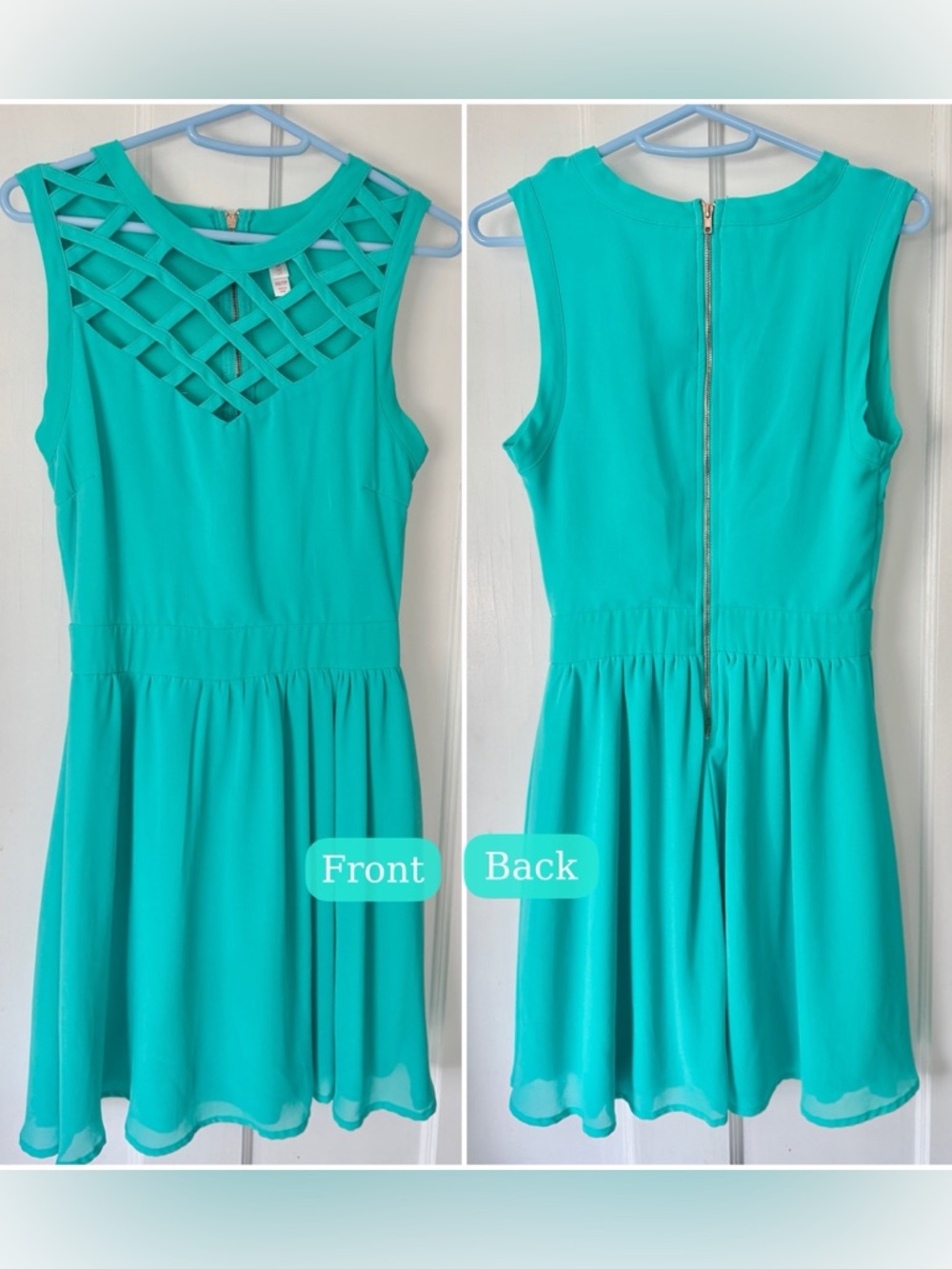 Xhilaration Target Women’s XS Aqua Teal Tiffany Blue Turquoise Sun Dress Y2K 👗